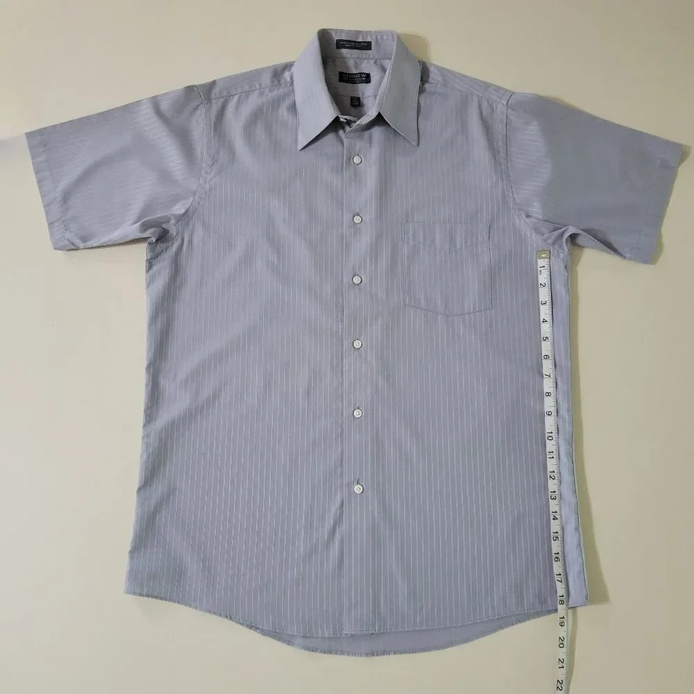 Arrow Wrinkle Free Men's Blue Button-down Short Sleeve Shirt